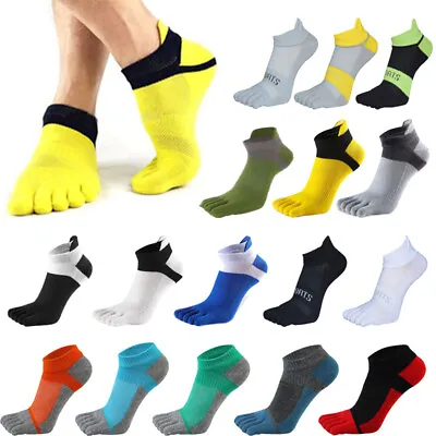 £4.19 • Buy 5 Pairs Mens Five Finger Toe Socks Cotton Ankle Casual Sports Low Cut Breathe UK