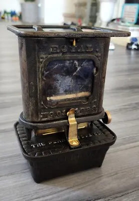 Vintage 1893 The Perry Stove Co Oil Lamp  Heater SAD Cast Iron New Wick Mica • $495