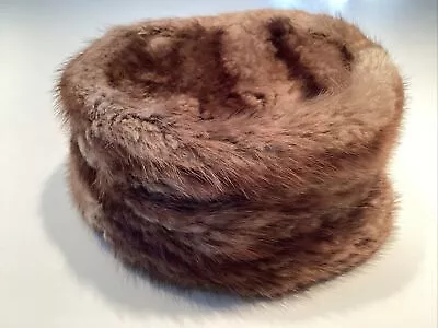 Vnt Ladies Mink Pillbox Brown Hat • $19.99