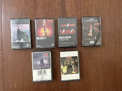 $24 • Buy Vintage Rock Cassette Tape (6) Lot Ozzy Osbourne Nazreth AC/DC +