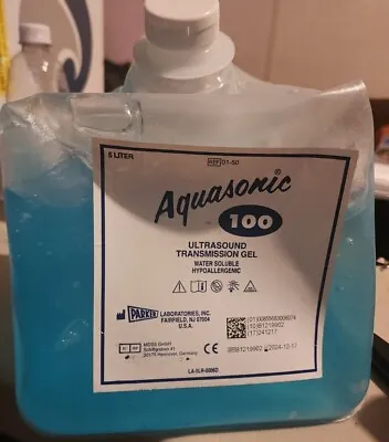 Half Full Aquasonic 100 Ultrasound Transmission Gel- 5 Liter (Bottle Included) • $20