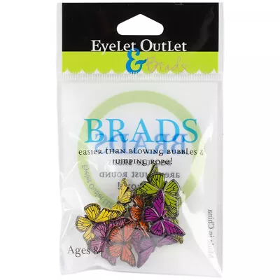 Eyelet Outlet Shape Brads 12/Pkg Butterflies • $6.53