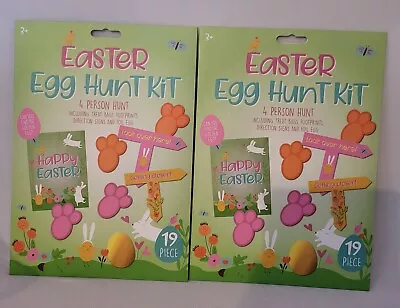 Easter Egg Hunt Kit. Family Party Game. Clues Signs & Bunny Feet. 2 X 19 Pieces. • £5