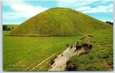 Postcard Silbury Hill Wiltshire England Prehistoric Mound • £2.25