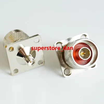 N Type Male Plug To SMA Female Jack Flange Mount RF Adapter Cable Connector • $3.02