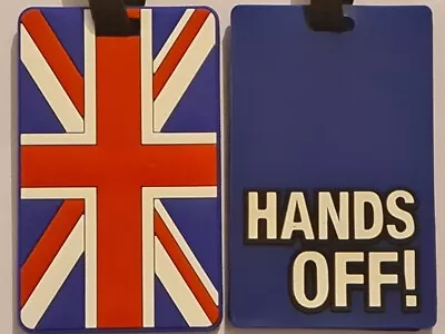 Silicon Union Jack FlagHands Off  Luggage Tags Holiday Travel Suitcase Labels  • £4.75