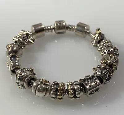 $290 • Buy Pandora Two Tone Gold Silver ALE 925 585 Charm Bracelet Full Pandora Charms S-17