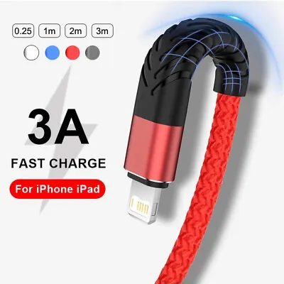 Heavy Duty Fast Charge USB Charger Cable For IPhone 14 13 11 12 8 7 6 5 Lead 3M • $7.89