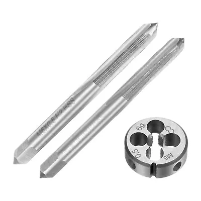 3pcs Metric Hand Tap & Die Set M6 X 0.5 Taper/Plug Thread Taps And Round Die • £11.73