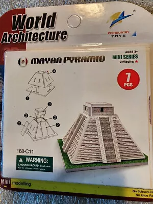 World Architecture 3d Jigsaw Puzzle Mayan Pyramid Mini Modelling 7 Pieces • $7.85