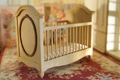 1:12 Miniature Dollhouse Unpainted Wooden Baby Cradle • $19.99