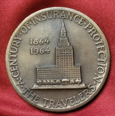 Travelers Insurance Co. Medal Medallic Art 100th Anniversary 1864-1964 Bronze • $12