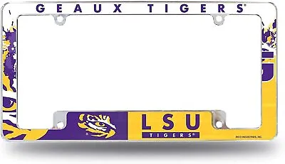 Louisiana State Tigers LSU Metal License Plate Frame Tag Cover All Over... • $20.33