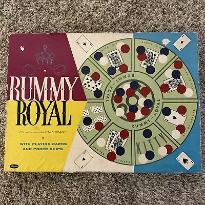 1957 Rummy Royal Game By Whitman - Original Game Sheet Chips Box - Vintage • $13