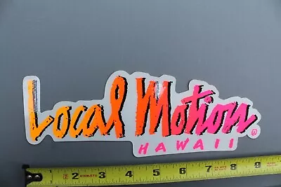 LOCAL MOTION Hawaii Clear Neon Orange Pink Fade 80's LM1 Vintage Surfing STICKER • $22