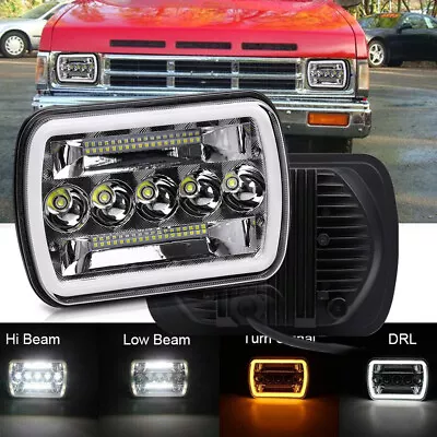 $30.77 • Buy For 1990-1997 HARDBODY PICK-UP TRUCK Sealed Beam 7x6 Inch LED Headlight Halo DRL