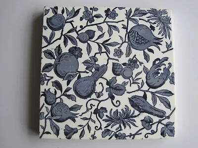 ANTIQUE 6  VICTORIAN MINTONS BLUE & WHITE EXOTIC FRUITS WALL TILE C1868-1900    • £25