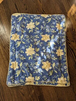 Laura Ashley EMILIE Standard Pillow Shams Blue Yellow Floral ~ Set Of 2 Faded  • $35.99