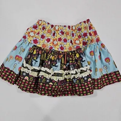 Matilda Jane Skirt Character Counts Heart Soul Pride Wonder Size 4 Floral Yellow • $9.80