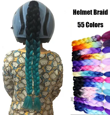 1 Pcs Gradient Ramp Helmet Braids / Ponytail Motorcycle Bike PC Helmet Hair • $20.88