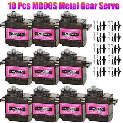 4/10/20 Pcs Metal Gear High Speed 9g Micro Servo Motor MG90S RC Helicopter Plane • $12.48
