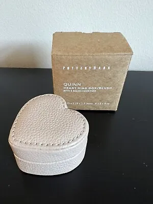 Pottery Barn Quinn Leather Heart Shape Ring Box - Blush - NIB • $20.99