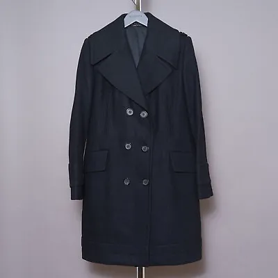 GUCCI Mens SMALL BLACK Coat Jacket Wool Double Breasted Overcoat UK 34 EU 44 XS • $739.88