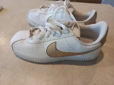 Nike Classic Cortez Leather Women’s Size  37.5 White Guava Ice Sneakers • $50