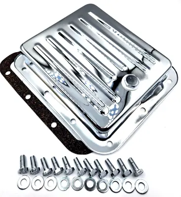 Chrome Steel C-4 C4 Replacement Transmission Oil Pan W/ Gasket & Bolts Mustang • $49.99