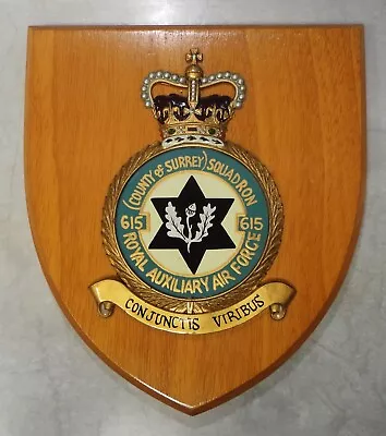 Vintage RAF Presentation Shield - 615 Squadron (County Of Surrey) Raf Kenley • £20