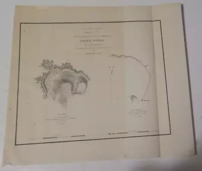 1851 US Coast Survey MapPoint PinosMonterey BayCalifirniaproposed Lighthouse • $19.95