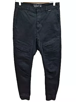 KSCY Black Mens Jogger Pants Size W30 Skinny Leg Pockets • $31.16