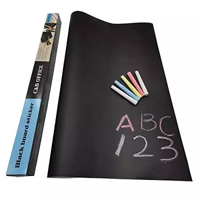 Removable Chalkboard Contact Paper Roll With 5 Colorful Chalks Self-Adhesive • $19.62