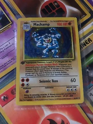 Rare 1995 Machamp Holographic Authentic Nintendo First Edition Pokemon Card Sale • $500