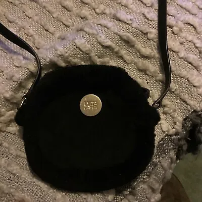 UGG Small Round Bag 100 % Suede & Sheepskin Crossbody Shoulder Handbag New • £44.98