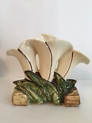 McCoy USA Mid-Century Triple Ivory Calla Lily Vase • $19.99