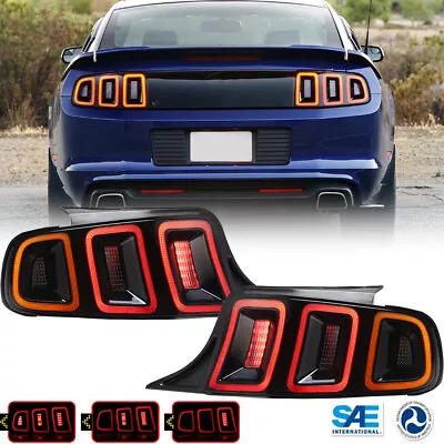 LED Tail Light Sequential Turn Signal Lamp Red Lens For 2010-2014 Ford Mustang • $264.49