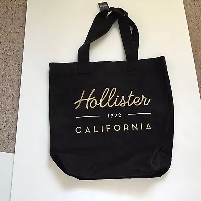 Hollister Tote Bag Black With Gold Writing Hollister California 100% Cotton New • £20