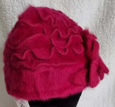 £4.95 • Buy LILI & POPPY Ladies Angora 1920s Style Cloche Beanie Hat - Colour Red 