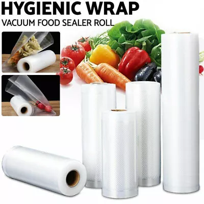 Food Vacuum Sealer Rolls Bags Vaccum Food Storage Saver Seal Bag Pack Embossed • £5.49