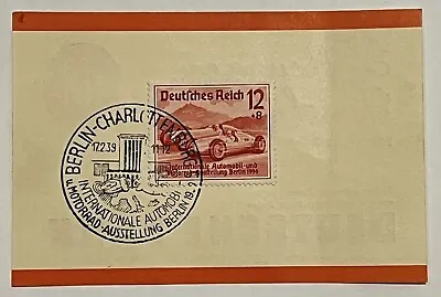 1939 Berlin-charlottenburg Germany Int'l Automobile Cancel Stamp Deutsche Bank • $110.81