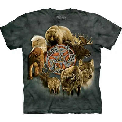 £29.99 • Buy SPIRIT CIRCLE The Mountain T Shirt Native American Wolf Buffalo Bear Unisex