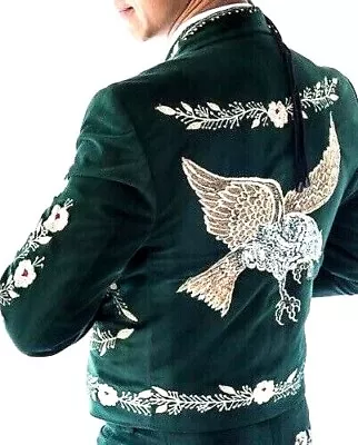 Men's 3Pc Customize Mariachi Suit Embroidered Wedding Groom And Groomsmen Suits • $971.60