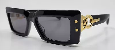 Balmain Imperial Sunglasses BPS-145A Black & Gold With Dark Grey Lenses NIB • $405.61