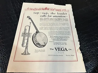 VINTAGE MAGAZINE AD #A058- 1920s - MUSICAL INSTRUMENTS Vega Banjo • $12.50