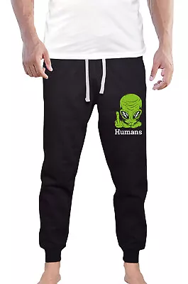 Men's Alien Finger Humans F174 Jogger Pants Sweatpants Fitted Funny Area 51 UFO • $30.99