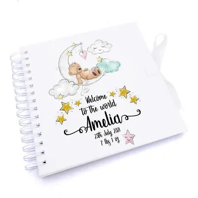 Personalised Baby Welcome To The World Scrapbook Photo Album UV-131 • £14.99