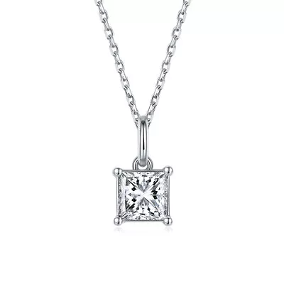 14K Gold Over S925  Moissanite Cuban Link Square Pendant  Individuality Necklace • $139