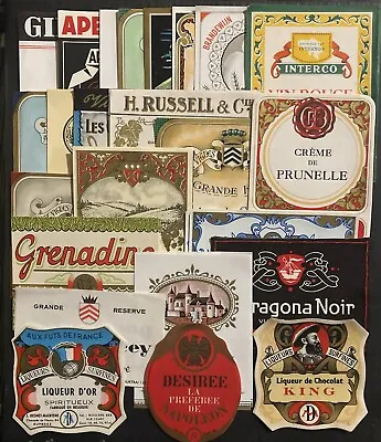 1940-1960 Vintage Lot Of 25 European Wine Paper Labels  New Old Stock  L-4 • $14