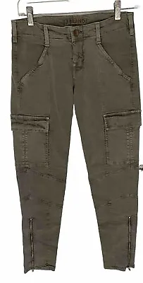 J BRAND Houlihan Mid Rise Skinny Crop Zipper Hem Cargo Jeans Pants Size 26 • £29.90